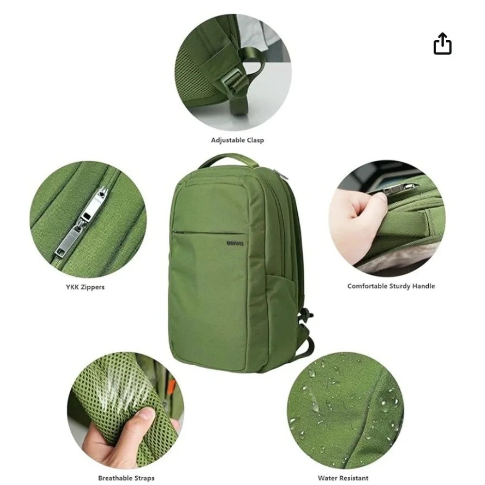 BENWIS Laptop Backpack - Multiple Compartments - Army Green New $81 MSRP